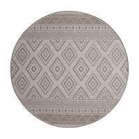 TEPPICH Kurzflor Rauten Wohnzimmer schmutzabweisend Beige Rund 200D - Beige, Textil (200/200cm) - KADIMA DESIGN