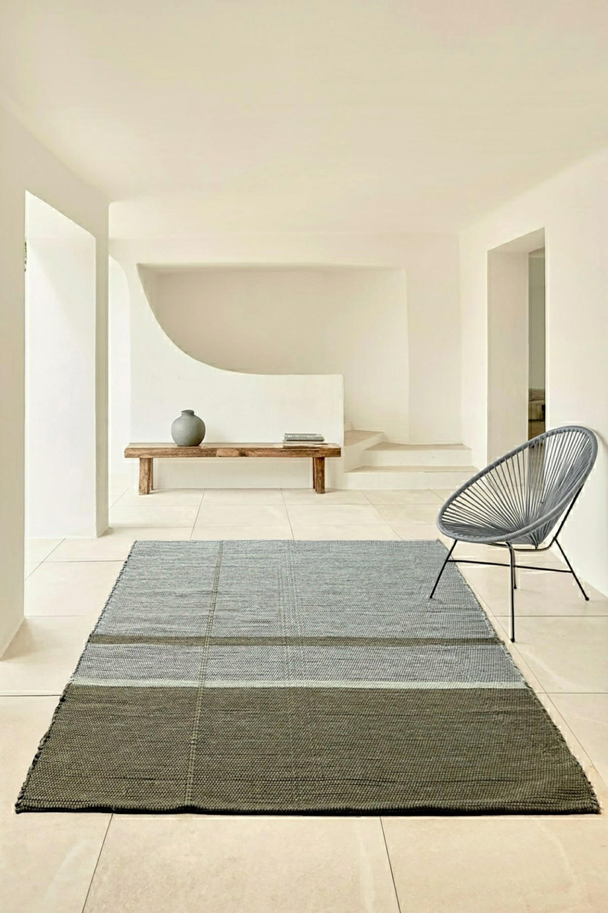 TEPPICH aus recycelten Fasern handgewebt grün - Grün, Naturmaterialien (140/200cm) - AFK Living