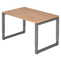 SCHREIBTISCH Serie-R 80/120/74 cm in Nussbaumfarben/Graphitfarben - Nussbaumfarben/Graphitfarben, Holzwerkstoff (80/120/74cm) - bümö