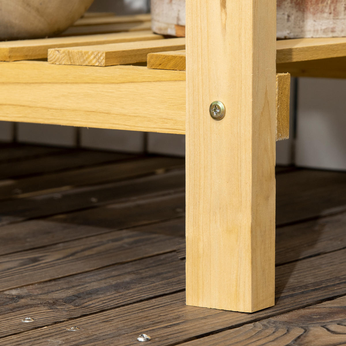 PFLANZTISCH mit ausziehbarer Tischplatte, 2 Ablagefächern, 92 x 45 x 120 cm, Braun - Braun, Holz (92/45/120cm) - Outsunny