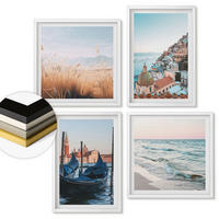 WANDBILDER 4er-Set - 50x50 cm & 40x60 cm Weißer Rahmen - Meerblick von Venedig - Weiß, Kunststoff (50/50cm) - ArtPrintCave