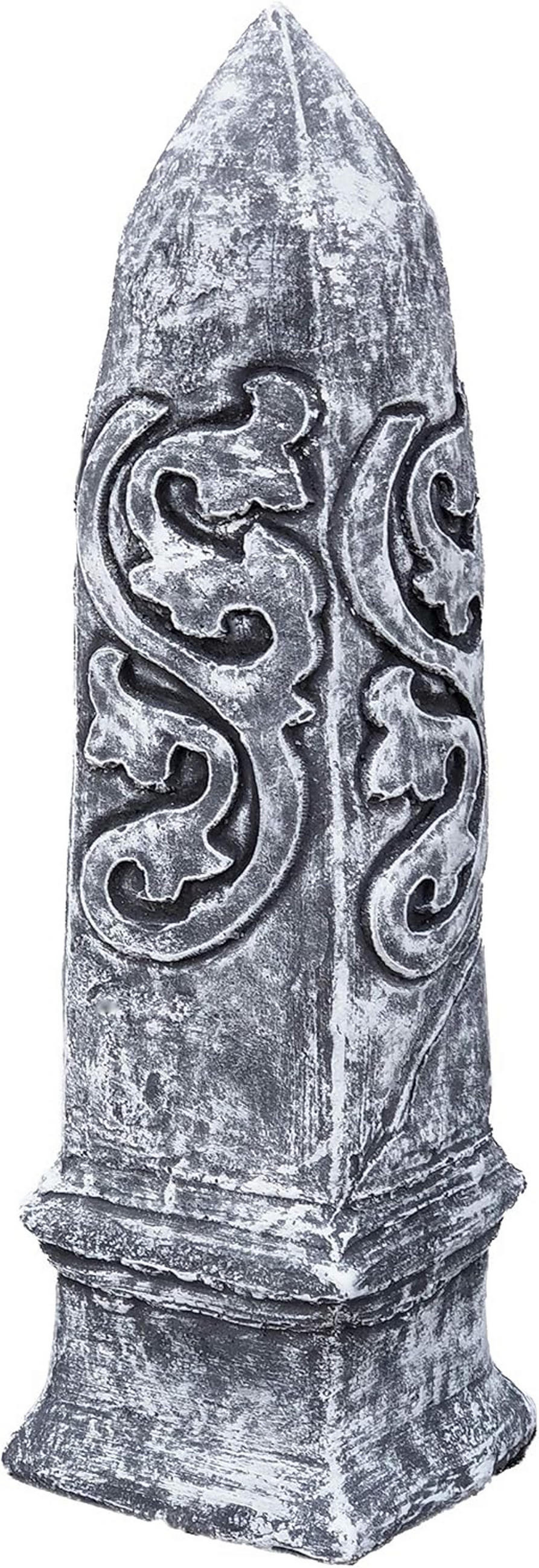 STEINSKULPTUR Steinfigur Obelisk, Frostfest, massiver Steinguss - Grau, Stein (14/47/14cm) - stoneandstyle