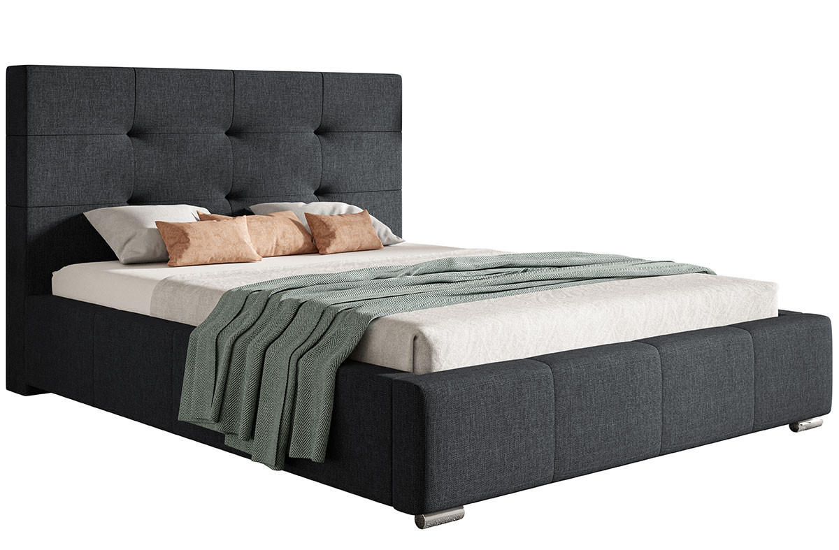 BETT Schwarz BEN 5 180x200 cm - Schwarz, Textil (180/200cm) - Sepro Meble