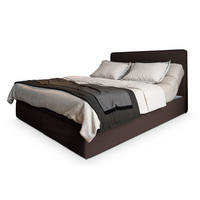 BOXBETT ASTOR 180x200 cm mit Matratze und Topper - Braun - Braun, Holz (180/200cm) - MASSENO