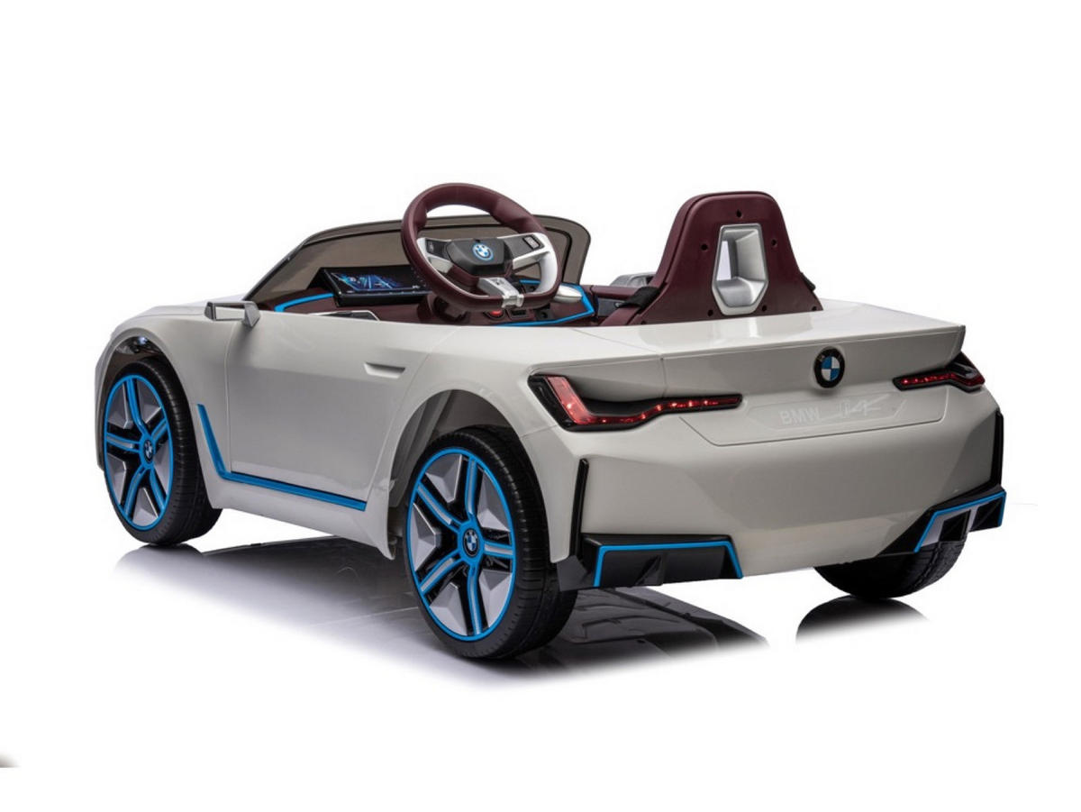 KINDER ELEKTROAUTO BMW i4 weiß - Weiß, Kunststoff (115/67/54cm) - TPFLiving