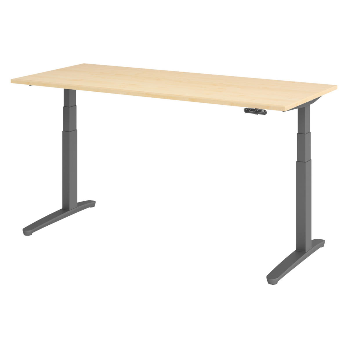SCHREIBTISCH elektrisch XBHM 80/180/74 cm in Ahornfarben/Graphitfarben - Ahornfarben/Graphitfarben, Holzwerkstoff (80/180/74cm) - bümö