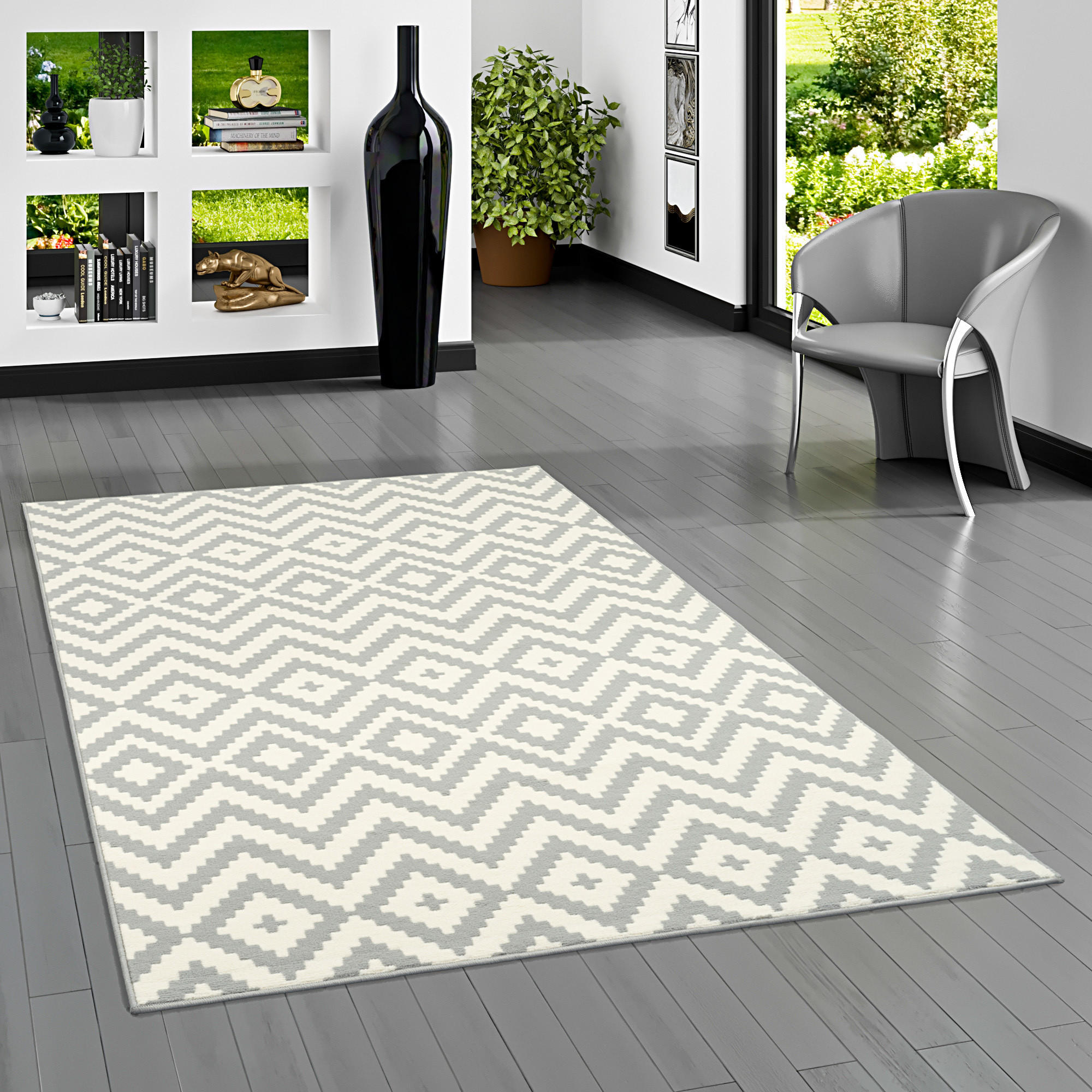 TEPPICH MODERN TRENDLINE RAUTEN - Grau, Textil (140/200cm) - Pergamon