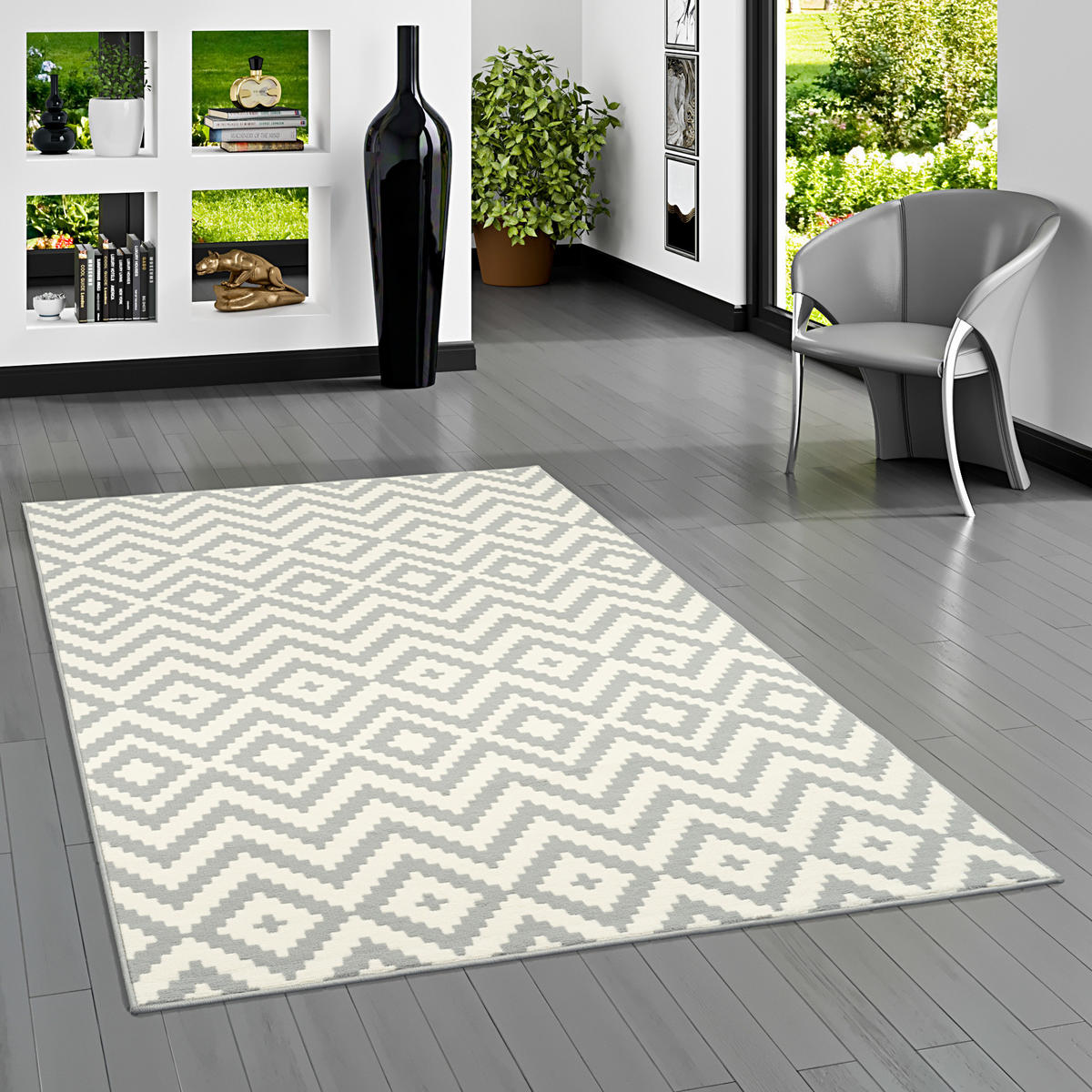 TEPPICH MODERN TRENDLINE RAUTEN - Grau, Textil (140/200cm) - Pergamon