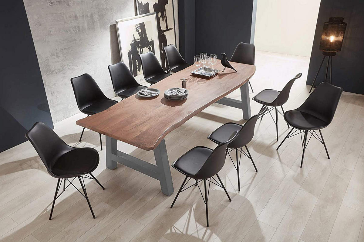 ESSTISCH ADELAIDE - Beige/Silberfarben, Holz/Metall (100/300/77cm) - SAM