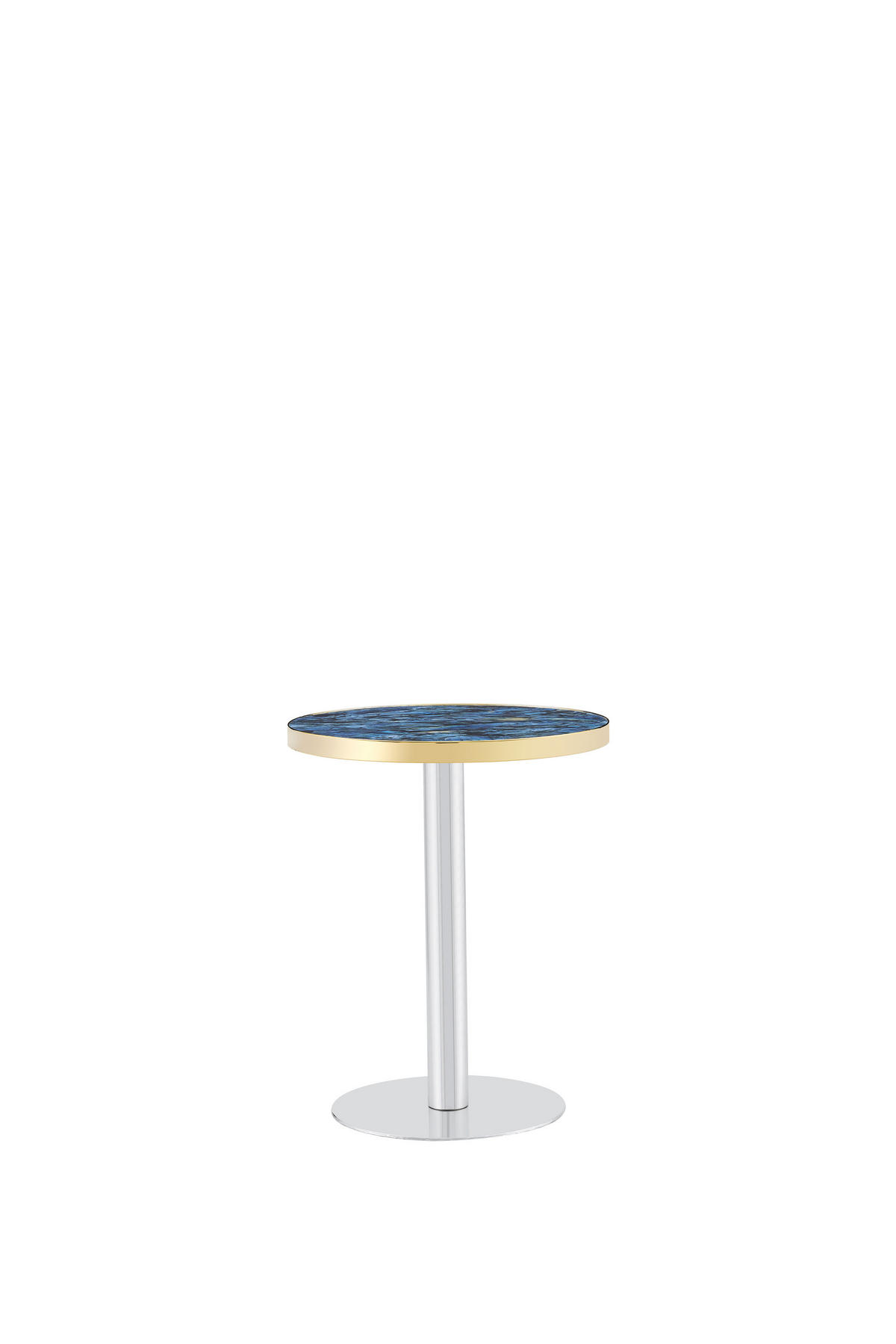 BEISTELLTISCH Rund 60 cm mit Marmor-Optik DE-40042 Blau - Blau, Metall (60/60/74cm) - ComfortXL