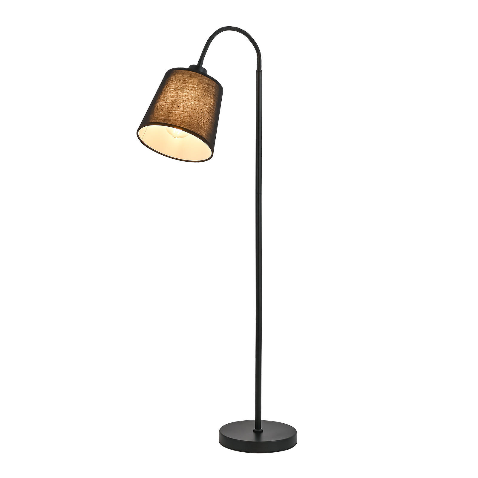 STEHLAMPE Lyvith 18/16/160 cm - Schwarz, Textil/Metall (18/16/160cm) - ZMH