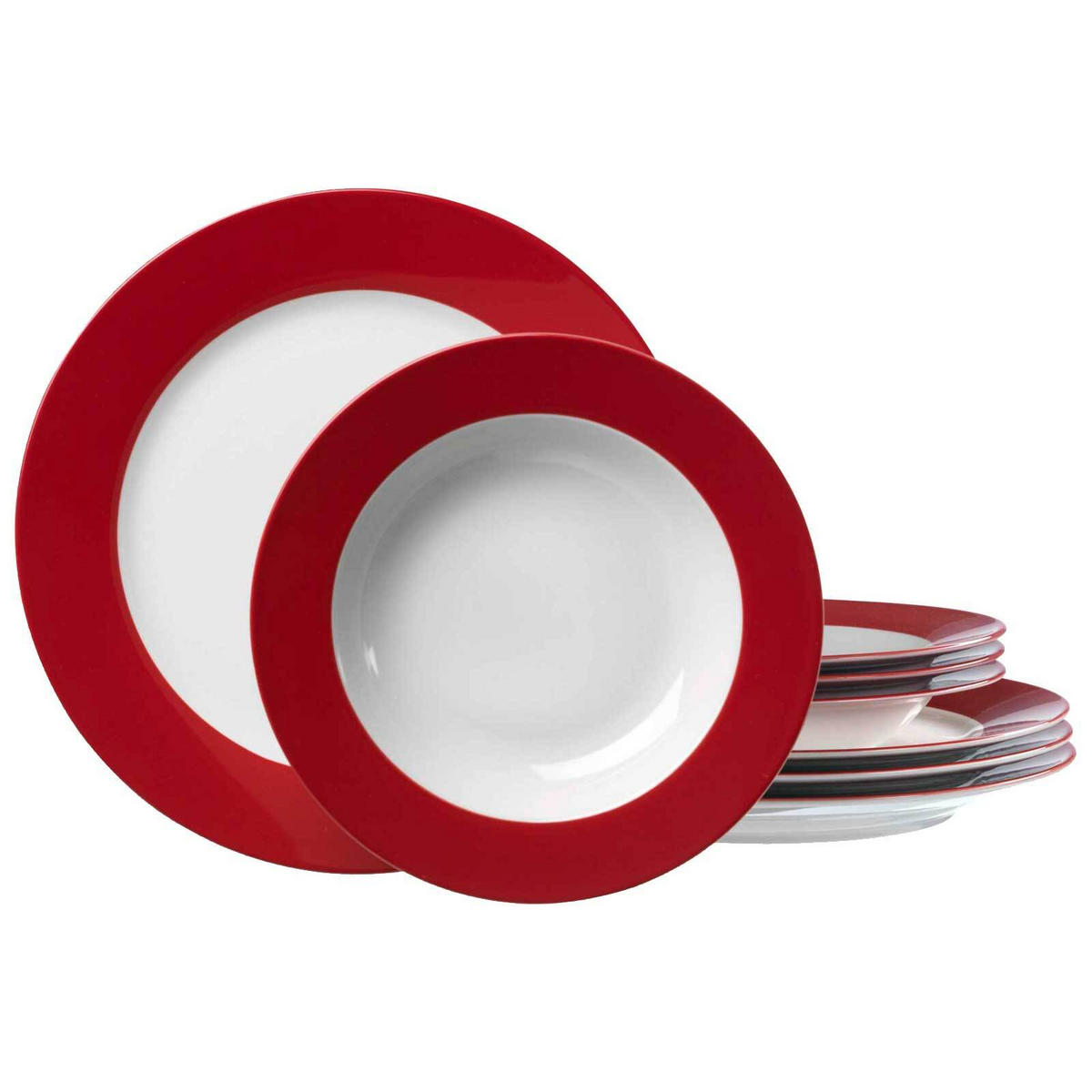 TAFELSERVICE Doppio Rot 8er Set - Rot, Keramik (1/1/1cm) - Ritzenhoff Breker