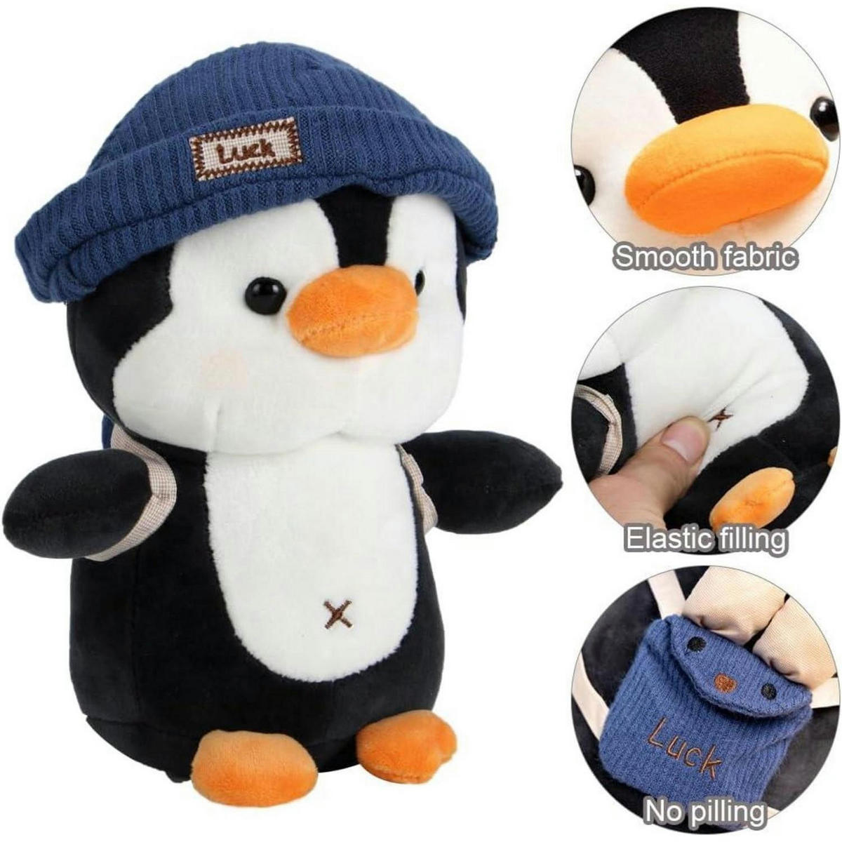 KUSCHELTIER Pinguin Plüschtier 23 cm - Blau, Textil (23/23cm)