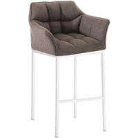 BARHOCKER Stoff Grau - Weiß/Grau, Textil/Metall (64/110/48cm) - CLP