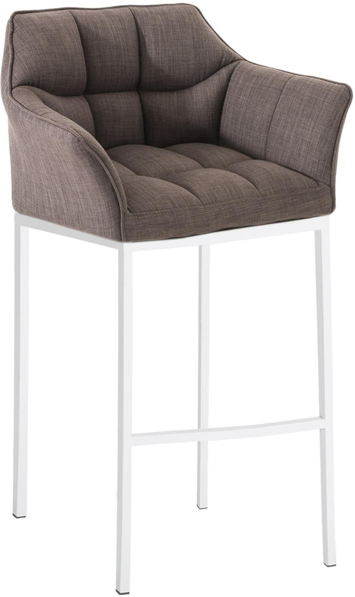 BARHOCKER Stoff Grau - Weiß/Grau, Textil/Metall (64/110/48cm) - CLP