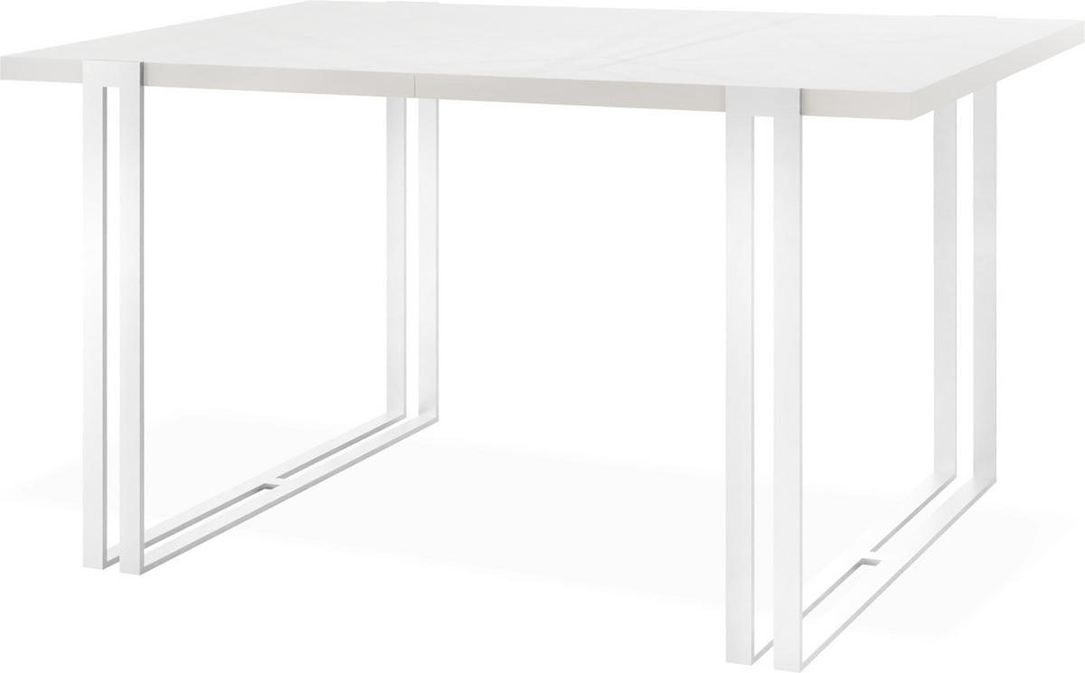 ESSTISCH Lilo rechteckig ausziehbar, Weiß 160-260/90/76 cm - Weiß, Holzwerkstoff/Metall (160/90/76cm) - WFL GROUP