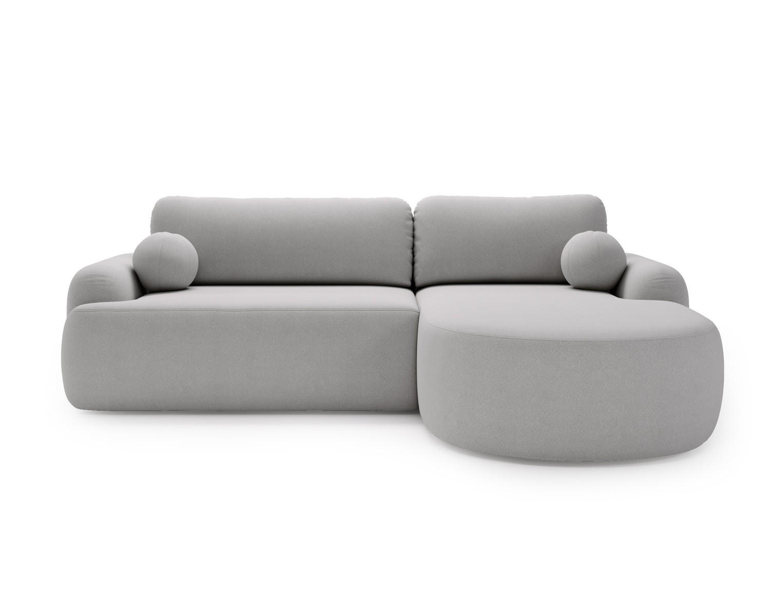 ECKSOFA DION HELLGRAU L - Rechts - Hellgrau, Textil (261/177cm) - Luxkor24