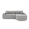 ECKSOFA DION HELLGRAU L - Rechts - Hellgrau, Textil (261/177cm) - Luxkor24