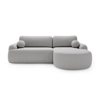 ECKSOFA DION HELLGRAU L - Rechts - Hellgrau, Textil (261/177cm) - Luxkor24