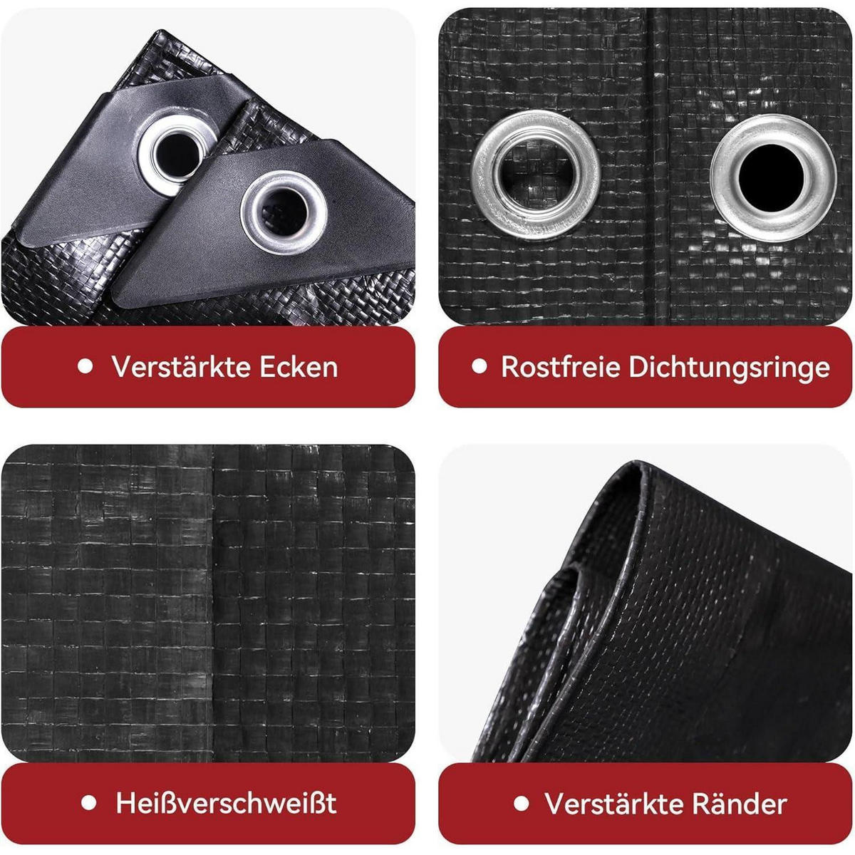 ABDECKPLANE 3 x 4 m Schwarz 115g/m² Wasserdicht UV-beständig - Schwarz, Kunststoff (30/25/6cm)