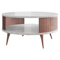 COUCHTISCH Roenni Ember - Bronzefarben/Weiß, Holzwerkstoff/Metall (75/75/44cm) - MIRJAN24