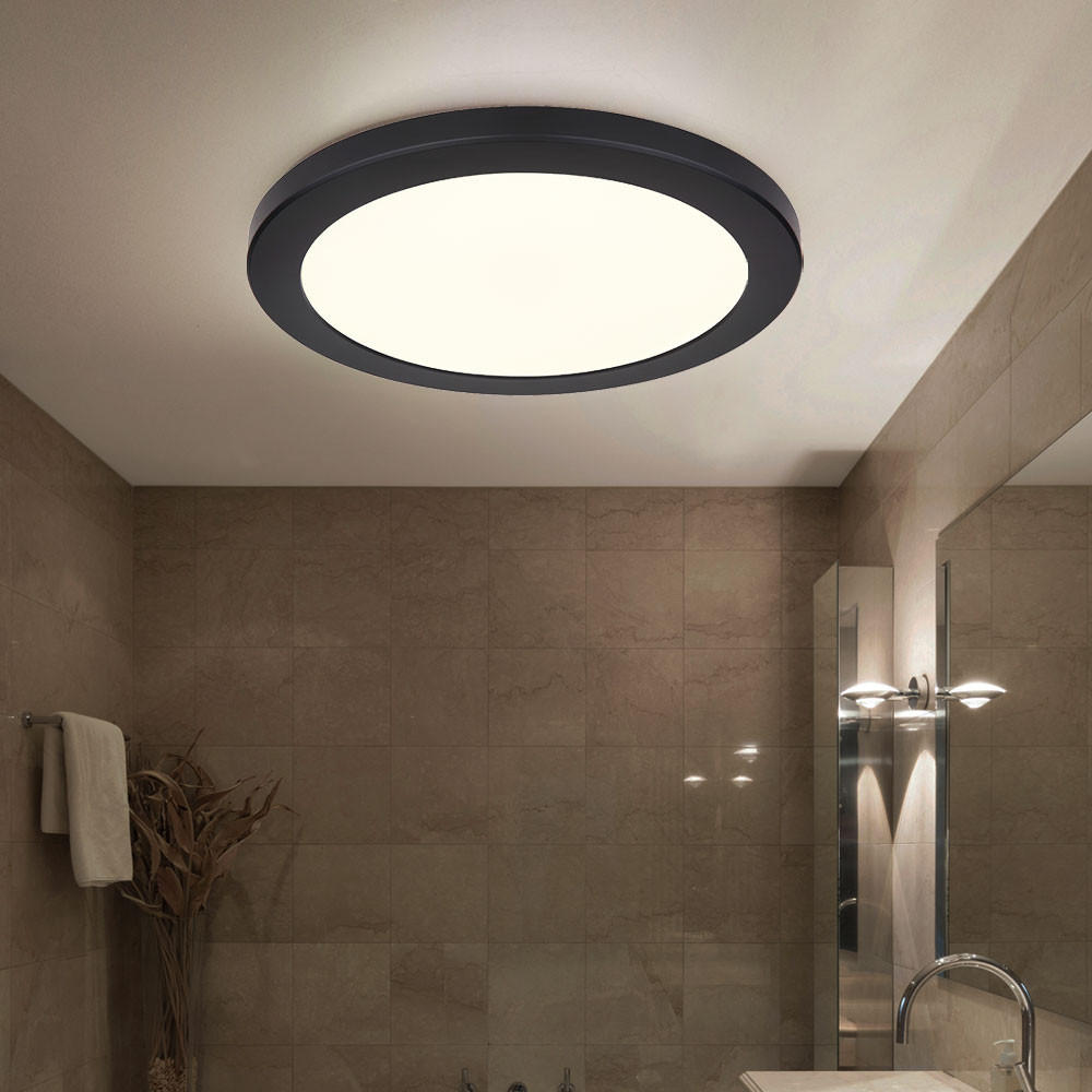 LED DECKENLEUCHTE Kunststoff Schwarz - Schwarz, Kunststoff (29.8/29.8/1.8cm) - Globo Lighting