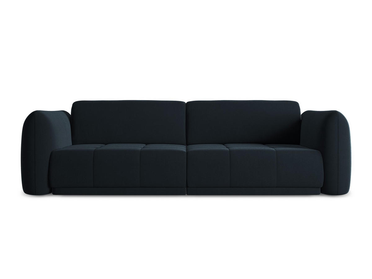 3-SITZER SOFA Samt Stoff Blau - Blau/Schwarz, Kunststoff/Textil (210/74/105cm) - Makamii