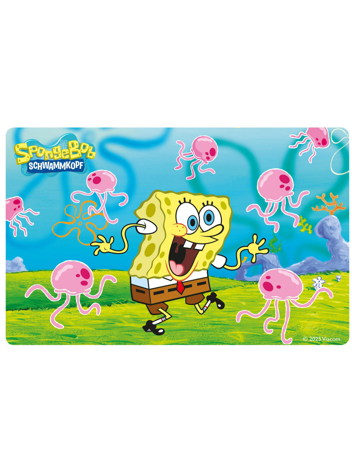 BROTDOSE Spongebob Schwammkopf Quallen Jellyfish Blau 17,5 x 12,8 x 6,9 cm - Blau, Kunststoff (17.5/6.9/12.8cm)