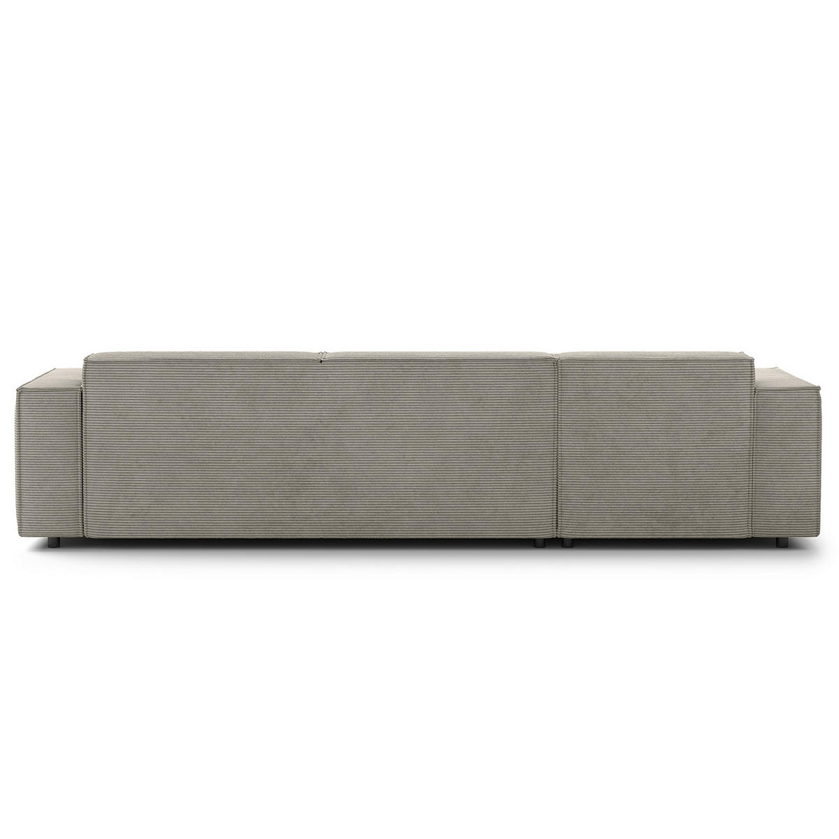 ECKSOFA mit Longchair - Graubraun/Schwarz, Kunststoff/Textil (294/177cm) - home24