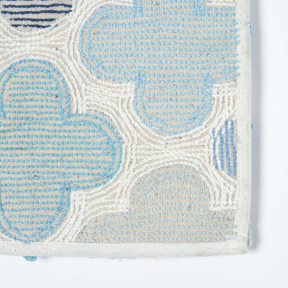 BADEMATTE 50/80 cm gemustert, Baumwolle - Blau, Textil (50/80cm) - Homescapes