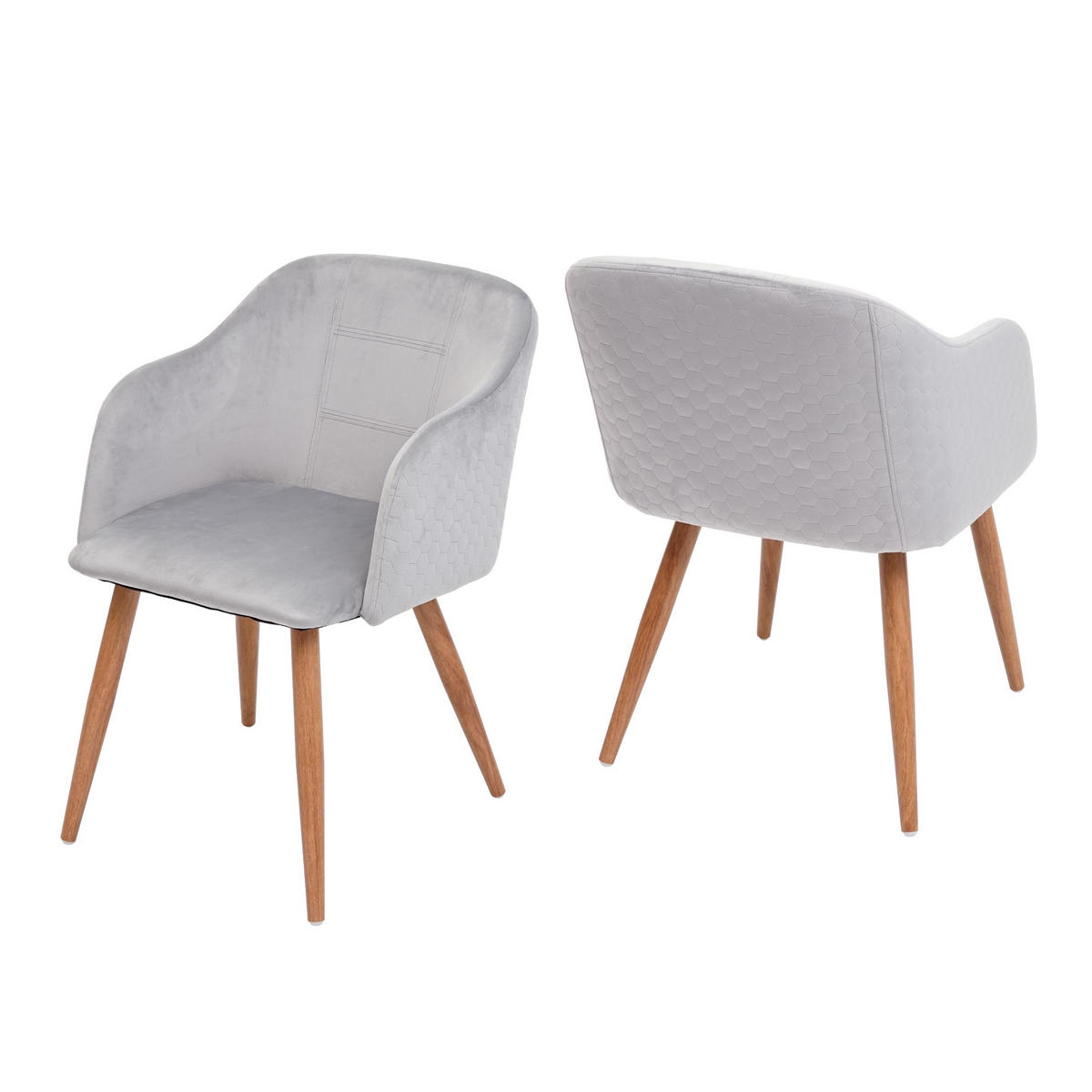 ESSZIMMERSTUHL Hellgrau 2er-Set - Hellgrau, Textil (53/78/60cm) - MCW