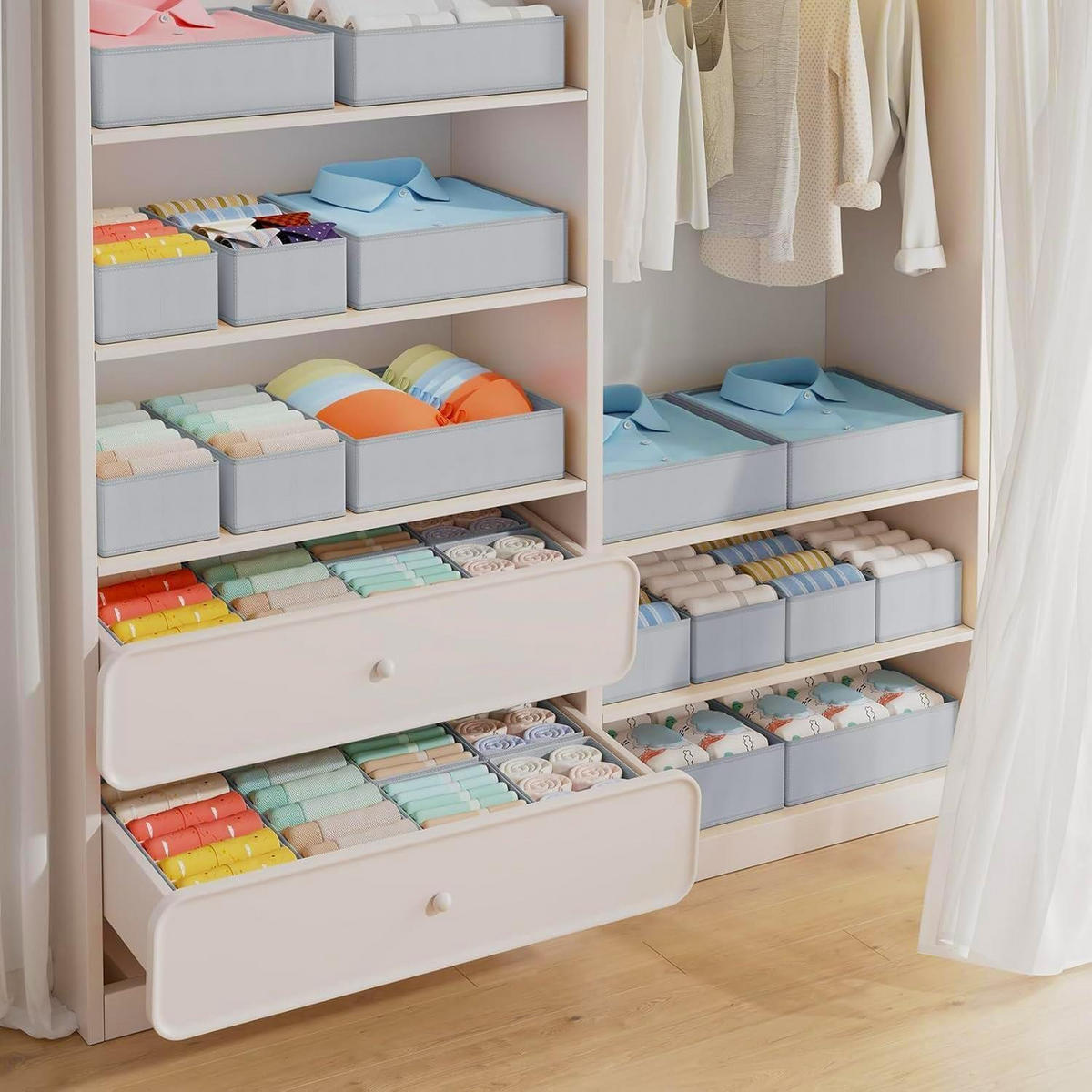 SCHUBLADEN Organizer 15-teiliges Set Grau - Grau, Textil (15/9/30cm)