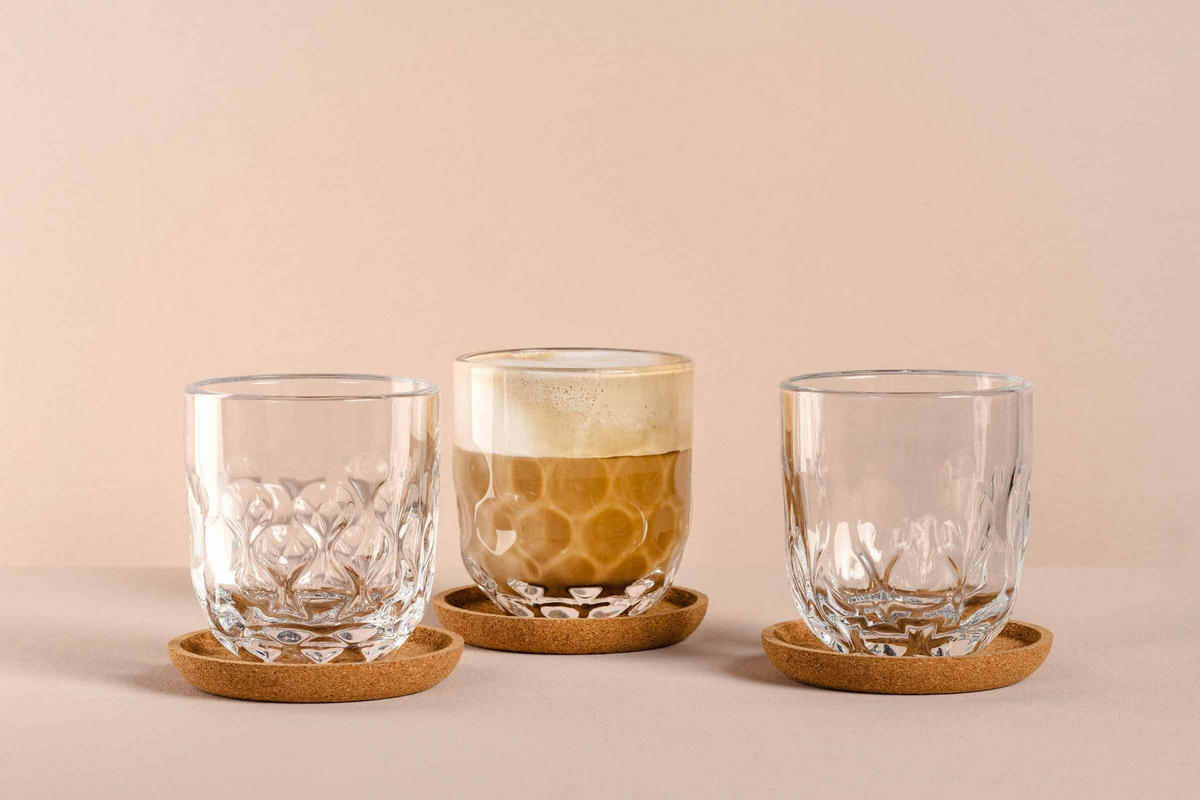 KAFFEEGLÄSER-SET (1/2/3) Gocce transparent 220 ml 6er Set - Transparent, Glas (7.6/8.5/7.6cm) - Leonardo Living