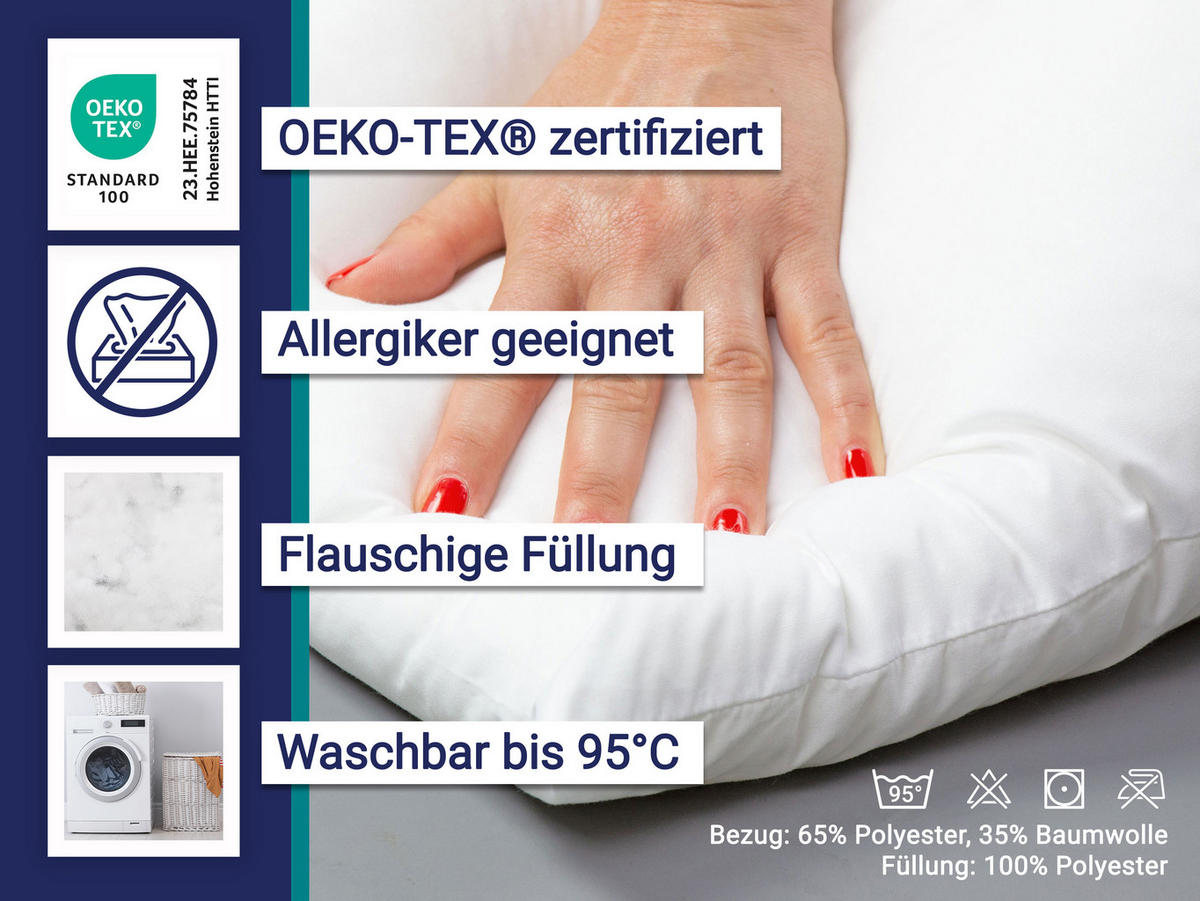 KISSEN, 80x80 cm, 65% Polyester, 35% Baumwolle, Weiß - Weiß, Textil (80/80cm) - Zollner