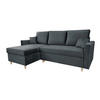 ECKSOFA MON, Dunkelgrau, Veloursstoff, Ottomane Universal - Dunkelgrau, Textil (222/142cm) - Sepro Meble