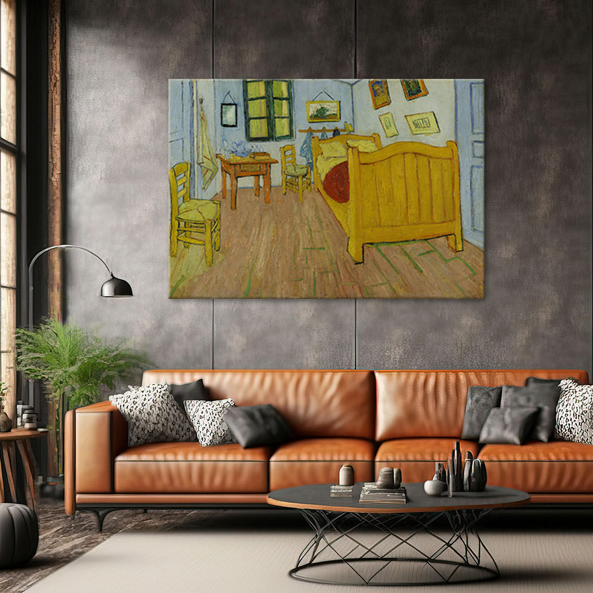 WANDBILD van Goghs zimmer in arles - Multicolor, Textil (60/40cm) - Feeby