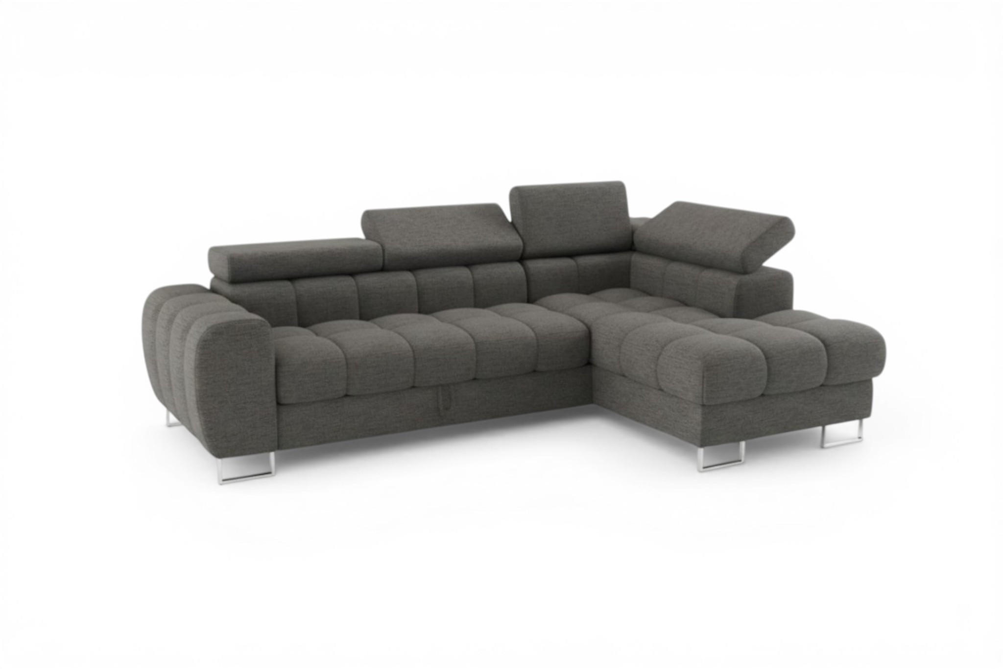 ECKSOFA Bastien Mit Schlaffunktion - Dunkelgrau, Holzwerkstoff/Textil (260/170cm) - Fun Möbel