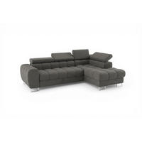 ECKSOFA Bastien Mit Schlaffunktion - Dunkelgrau, Holzwerkstoff/Textil (260/170cm) - Fun Möbel
