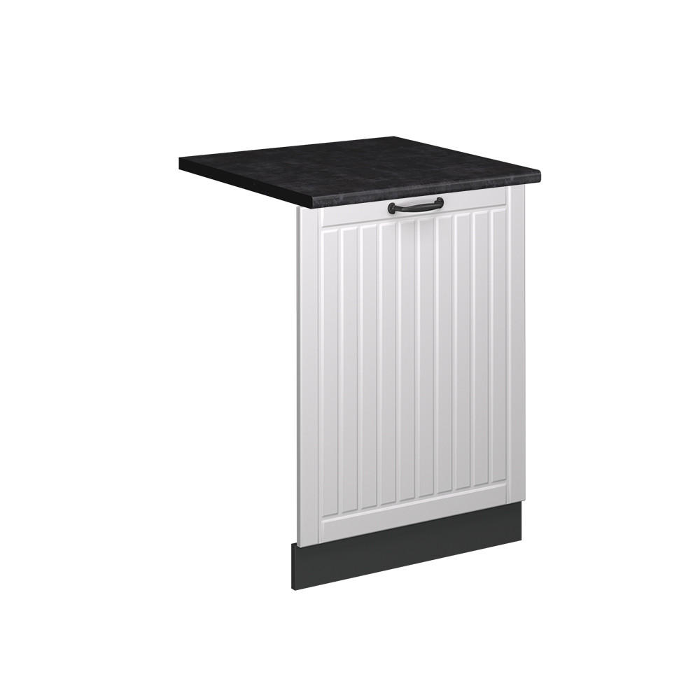 GESCHIRRSPÜLBLENDE Fame-Line Weiß Landhaus 60 cm , AP Anthrazit - Anthrazit/Weiß, Holzwerkstoff (60/81.8/1.6cm) - Vicco