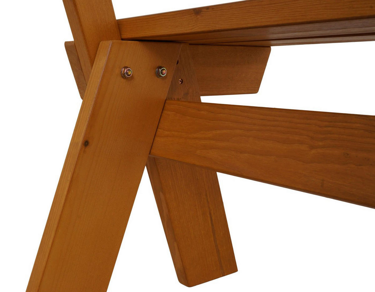 GARTENBANK 86x148x54cm Sitzhöhe 45cm Massiv-Holz 148cm Honigfarben - Gelb, Holz (148/86/54cm) - PROREGAL