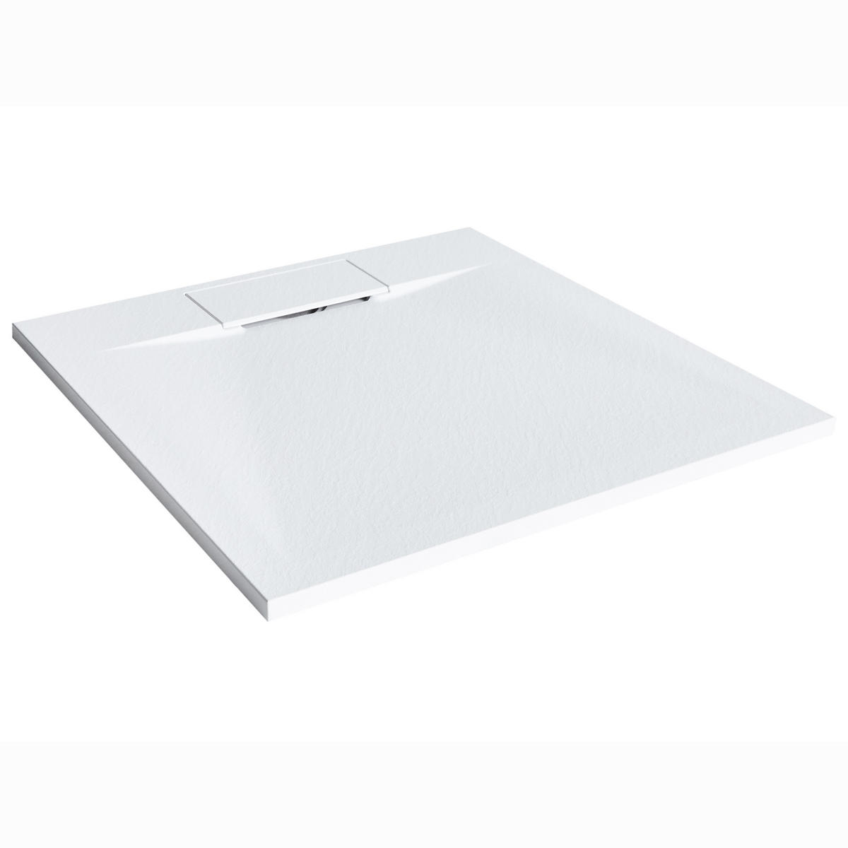 CĂDIȚĂ DE DUȘ 80/80/3 cm albă Azzurro - alb, material plastic (80/3/80cm) - Beliani