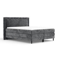 BOXSPRINGBETT Rimini Anthrazit 140/200 cm mit Matratze und Topper - Anthrazit/Schwarz, Holz/Holzwerkstoff (140/200cm) - Maison de Reve