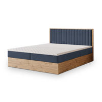 BOXBETT VARELI 140x200 cm mit Matratze und Topper - Blau - Blau, Holz (140/200cm) - MASSENO