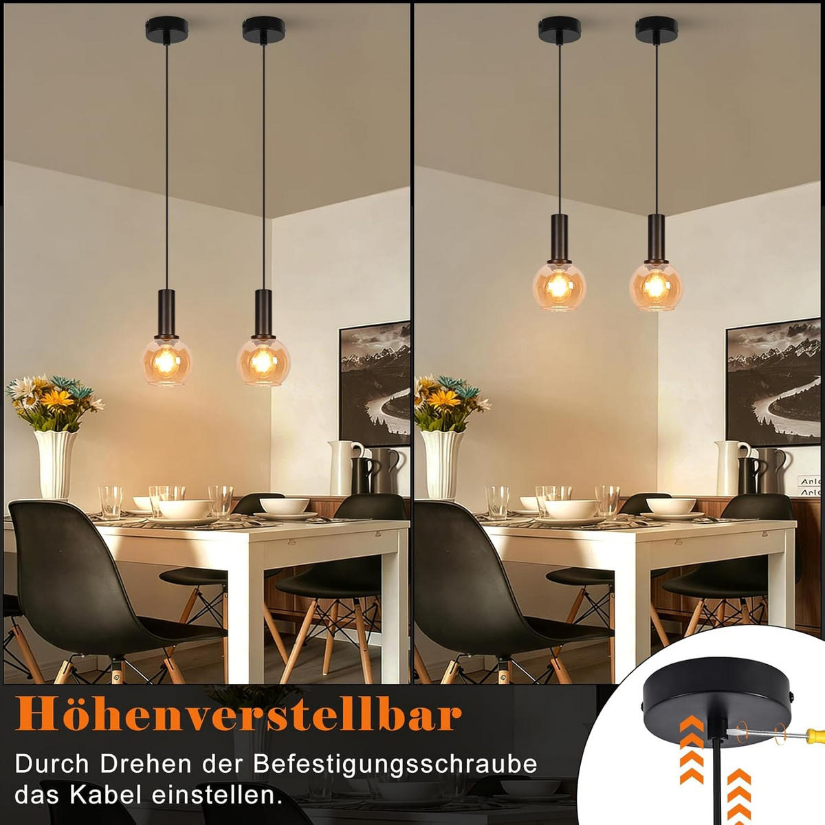 PENDELLEUCHTE 13/10/145cm - Schwarz, Metall (10/13/145cm) - Nettlife