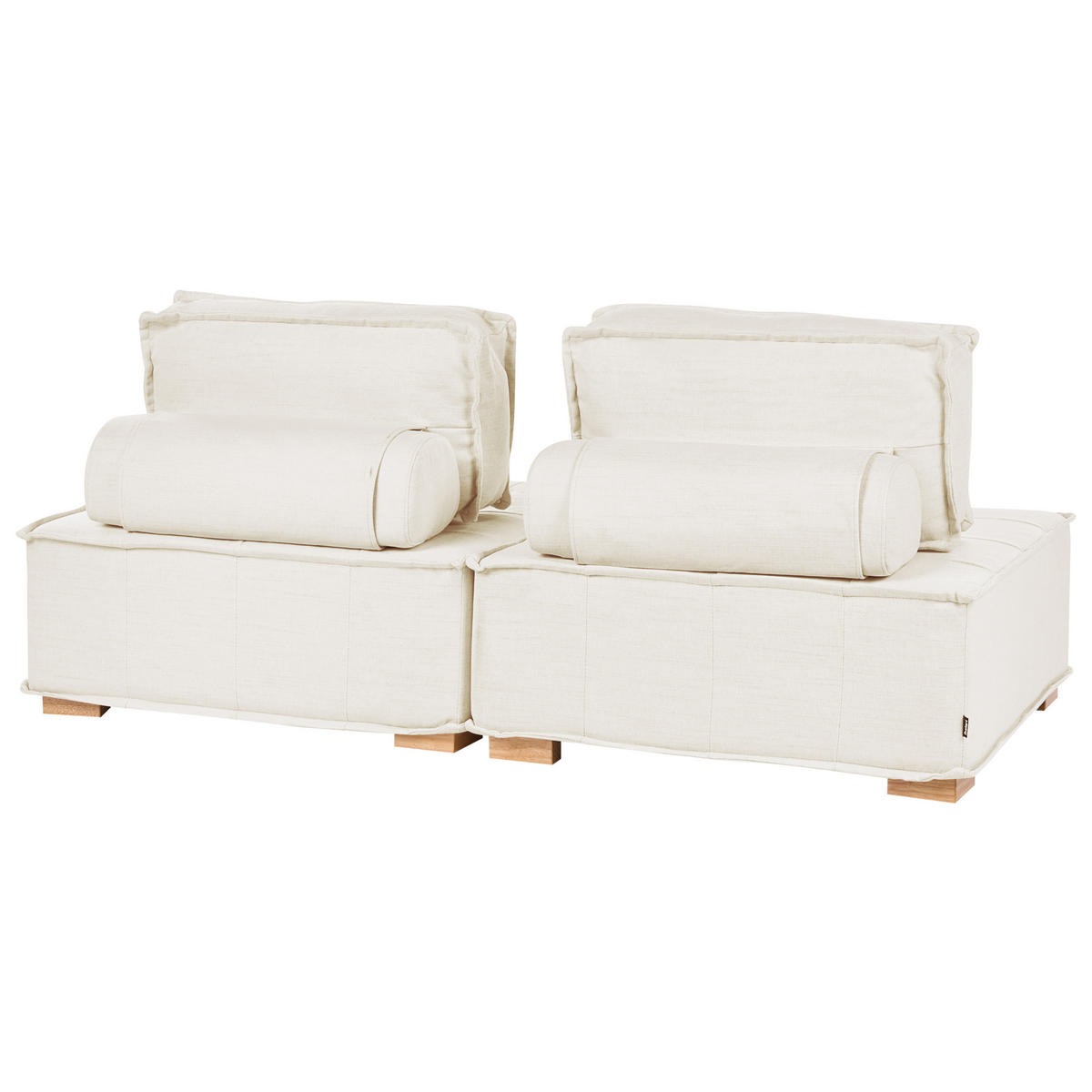 MODULSOFA 2-Sitzer Stoff Cremeweiß Tibro - Creme, Textil (200/82/100cm) - Beliani