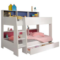 ETAGENBETT mit Bettschubkasten Jugendzimmer 2x Bett 90 x 200 cm - Blau/Pink, Holz/Holzwerkstoff (90/200cm)