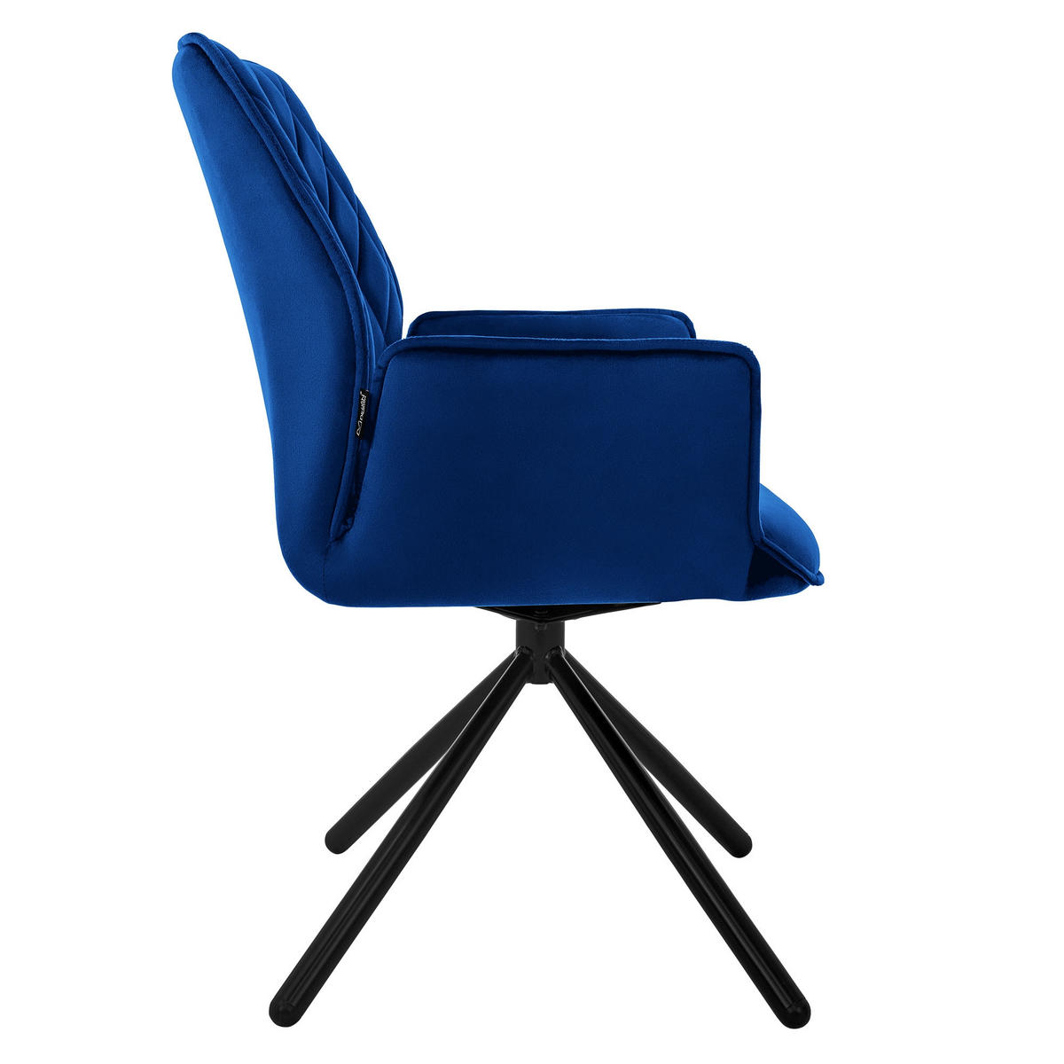 DREHSTUHL Samt Dunkelblau - Dunkelblau, Metall (63/90/57cm) - ML-DESIGN