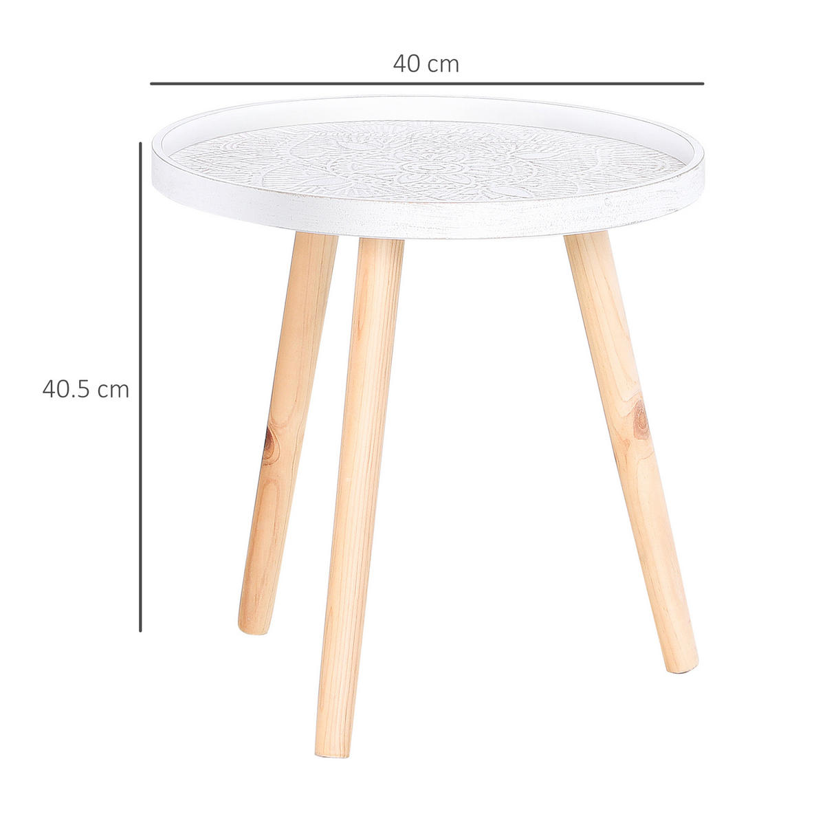 BEISTELLTISCH Weiß 1 Stück - Weiß, Kunststoff (40/40/40.5cm) - GiPP