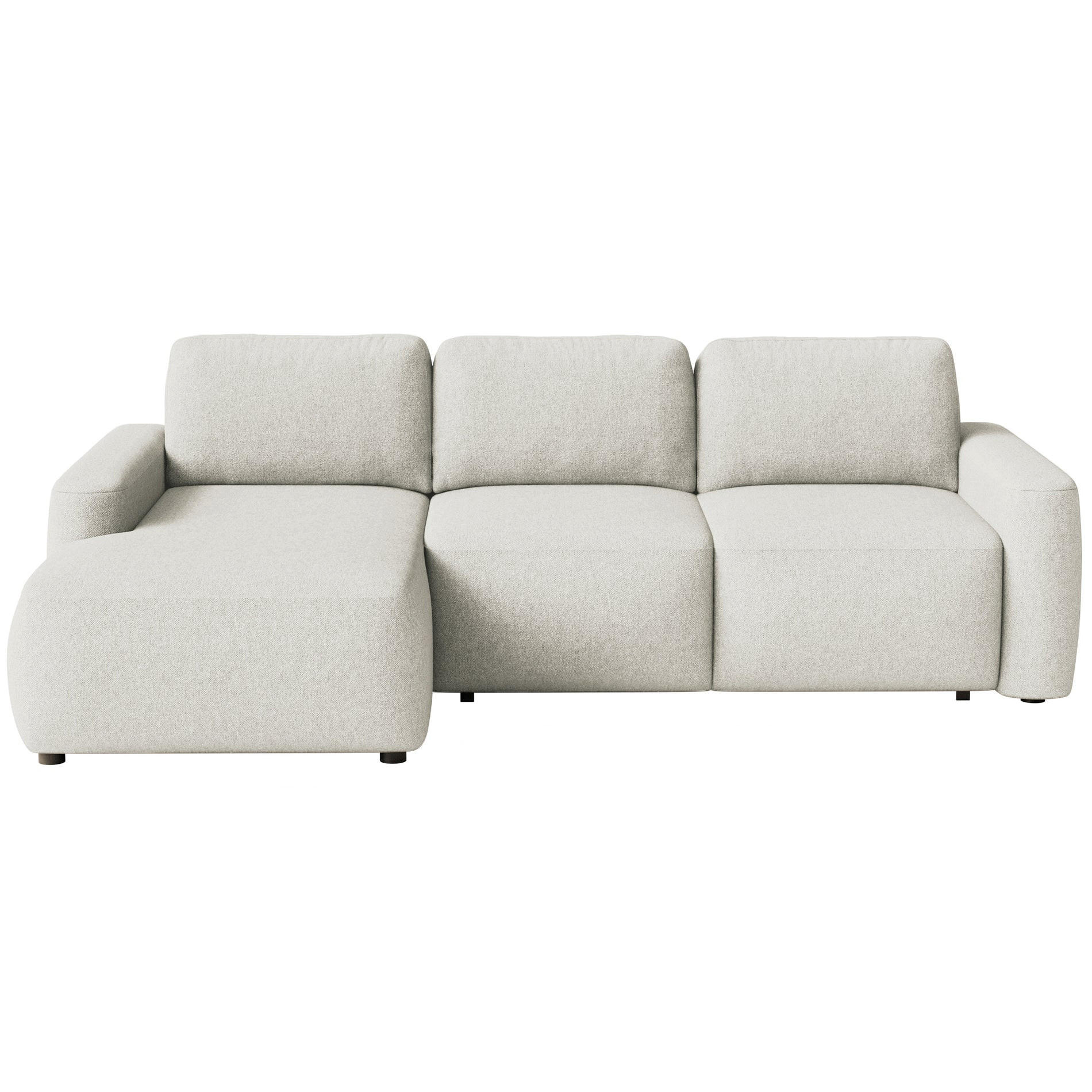 ECKSOFA Carnos Mini Creme Chenille - Creme/Schwarz, Kunststoff/Textil (238/164cm) - Selsey