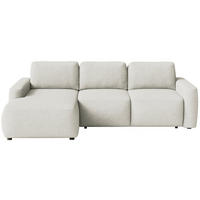 ECKSOFA Carnos Mini Creme Chenille - Creme/Schwarz, Kunststoff/Textil (238/164cm) - Selsey
